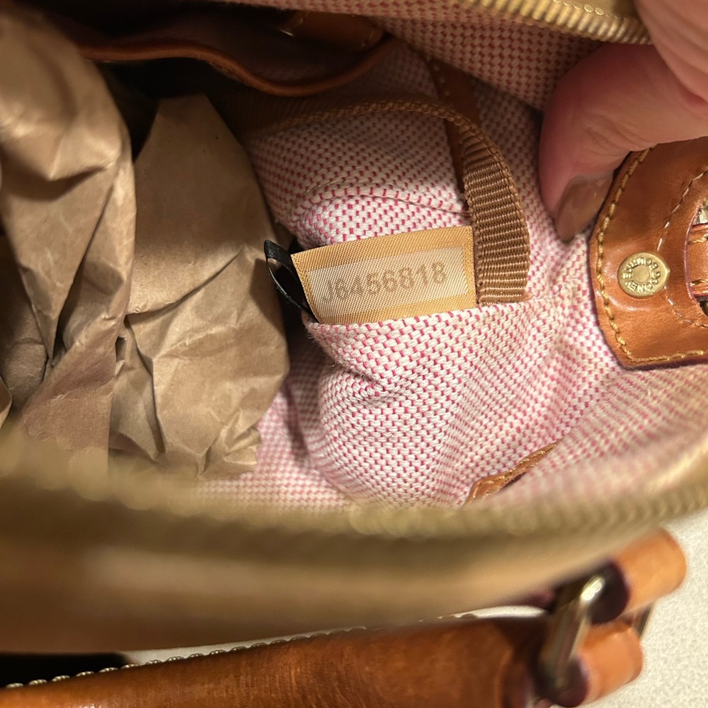 Dooney & Bourke Pebble Grain Small Zip Satchel Tan Leather w/ Strap - Picture 14 of 14